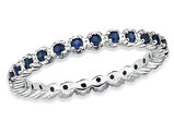 1/2 Carat (ctw) Lab-Created Blue Sapphire Ring in Sterling Silver